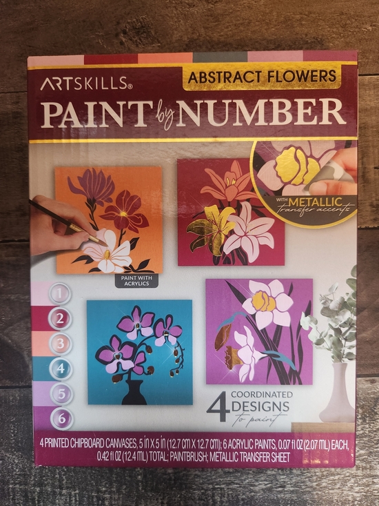 Other - ArtSkills Paint by Number - Abstract Flowers (Purple, Teal, Pink, Orange)